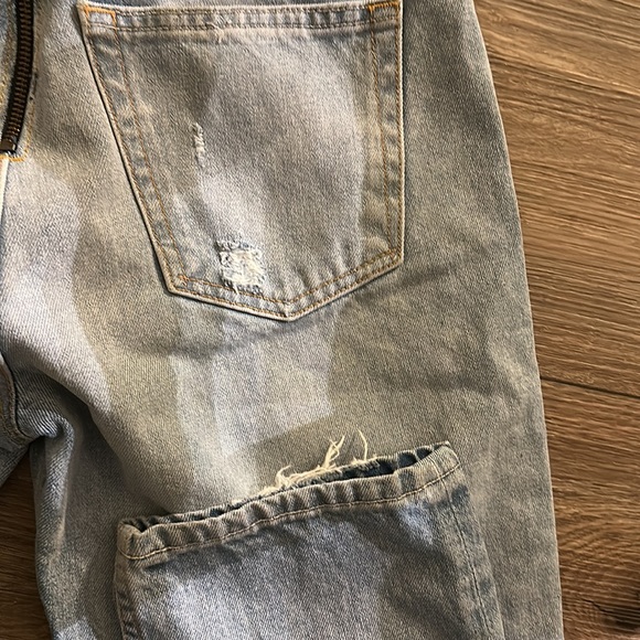Grlfrnd Denim Turner Straight Leg Baggy Boy Elastic Band Distressed Zip Jeans 27 - Picture 6 of 8